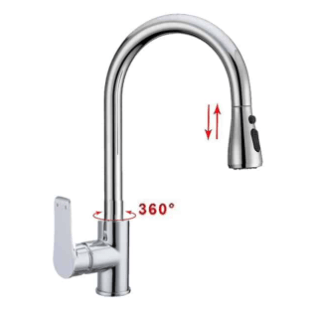 ZAFFIRO PF-1304 KITCHEN SINK MIXER (PULL-OUT) - CHROME