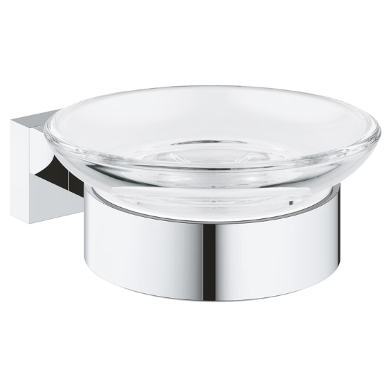 GROHE 40754001 ESSENTIALS CUBE SOAP DISH WITH HOLDER