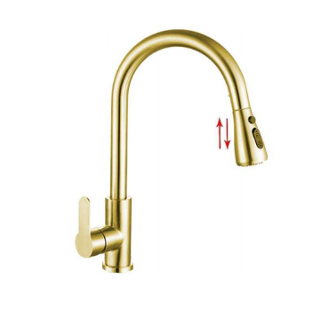 ZAFFIRO PF-5204SS(BG) KITCHEN SINK MIXER (PULL-OUT) - SUS304 BRUSHED GOLD