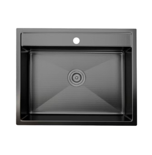 ZAFFIRO PKS-6552GM-EM EMBOSSED STAINLESS STEEL SINK - GUN METAL