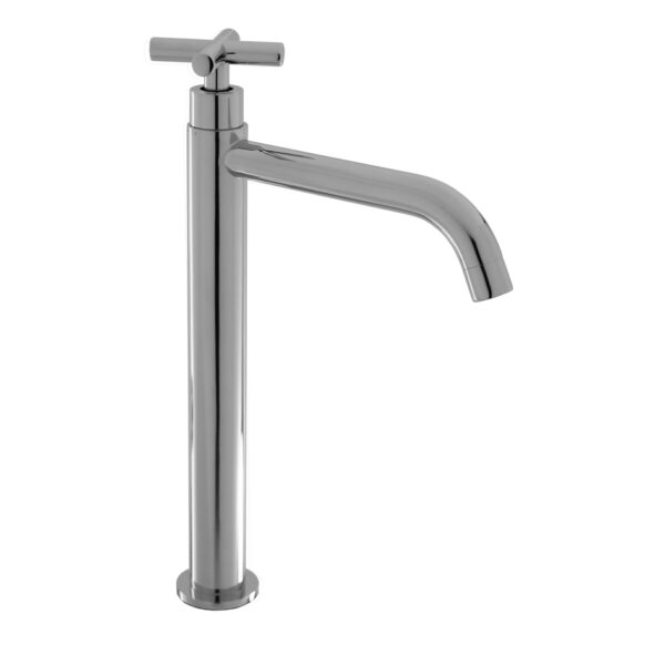 FIDELIS FT-110-8H TALL BASIN TAP (EXTENDED ROUND BODY/SPOUT CROSS ROD HANDLE)