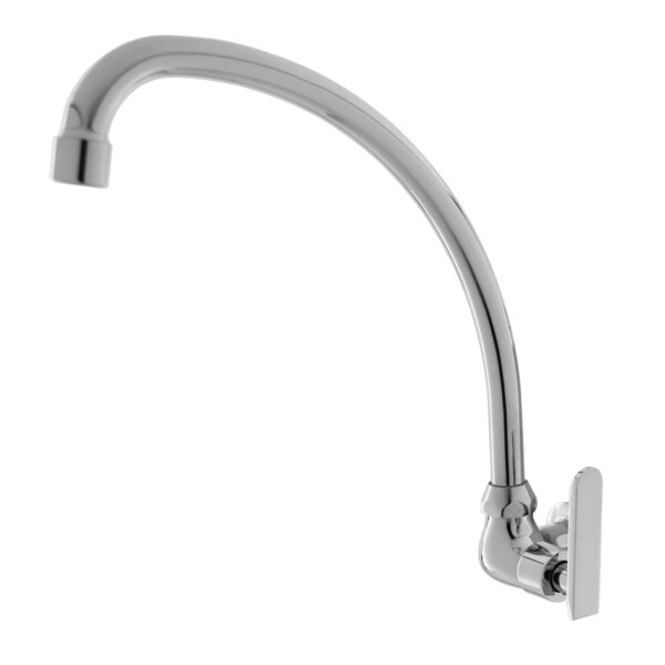 FIDELIS FT-119-4 "J" SPOUT FLAT HANDLE KITCHEN SINK BIB TAP - CHROME