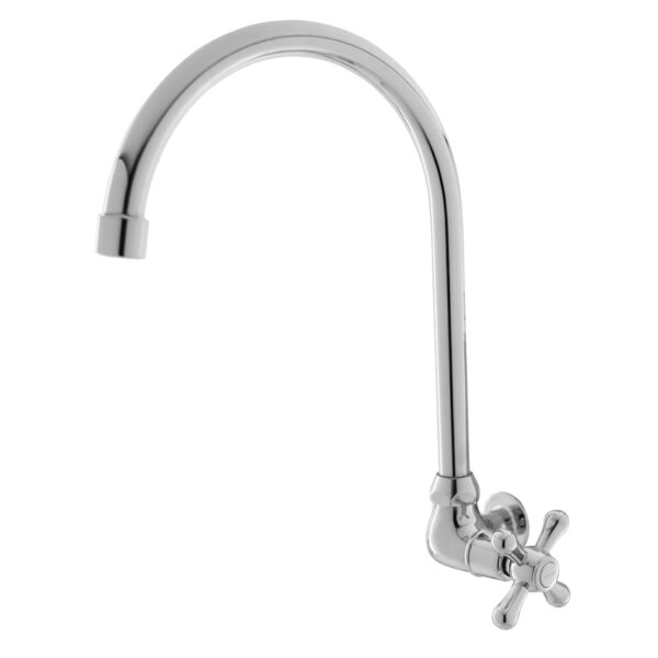 FIDELIS FT-119-7G "G" SPOUT CROSS HANDLE KITCHEN SINK BIB TAP - CHROME
