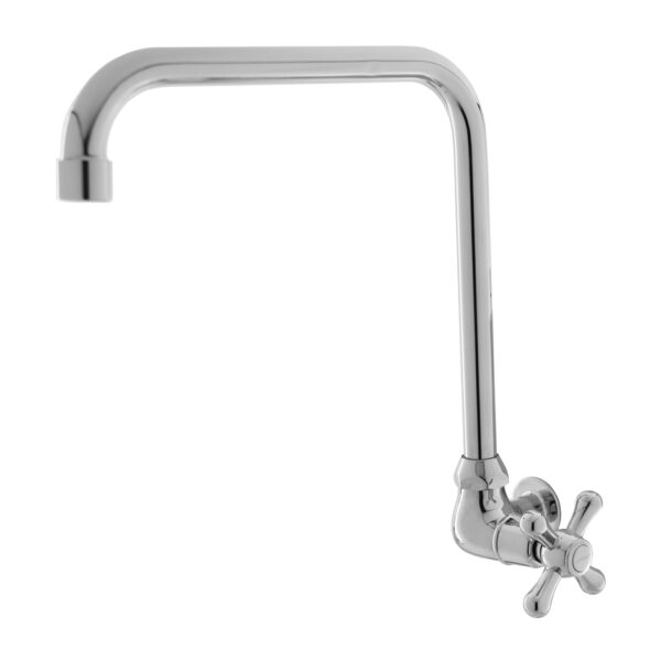 FIDELIS FT-119-7L "L" SPOUT CROSS HANDLE KITCHEN SINK BIB TAP - CHROME
