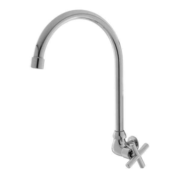 FIDELIS FT-119-8G "G" SPOUT CROSS ROD HANDLE KITCHEN SINK BIB TAP - CHROME