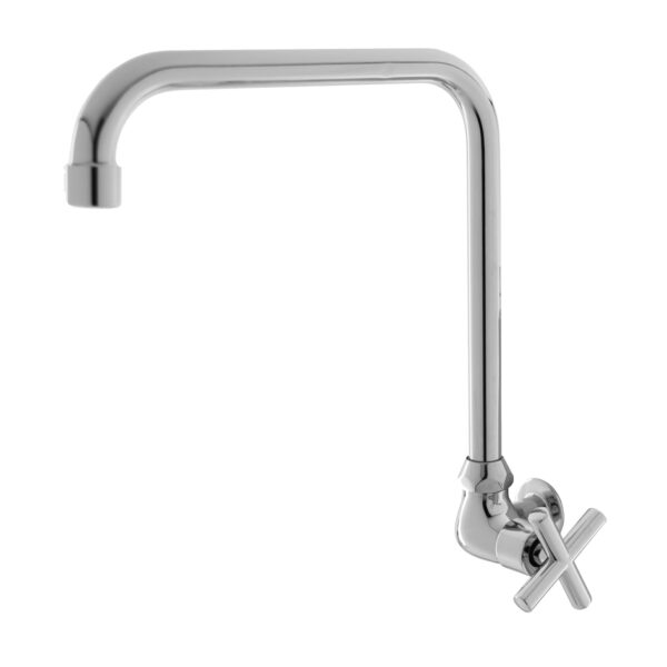 FIDELIS FT-119-8L "L" SPOUT CROSS ROD HANDLE KITCHEN SINK BIB TAP - CHROME