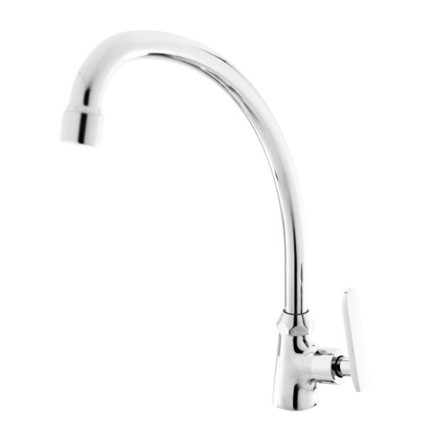 FIDELIS FT-129-4 "J" SPOUT FLAT HANDLE KITCHEN SINK TAP - CHROME