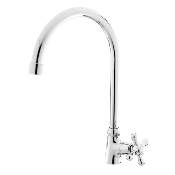 FIDELIS FT-129-7G "G" SPOUT CROSS HANDLE KITCHEN SINK TAP - CHROME