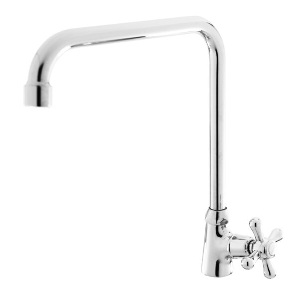 FIDELIS FT-129-7L "L" SPOUT CROSS HANDLE KITCHEN SINK TAP - CHROME