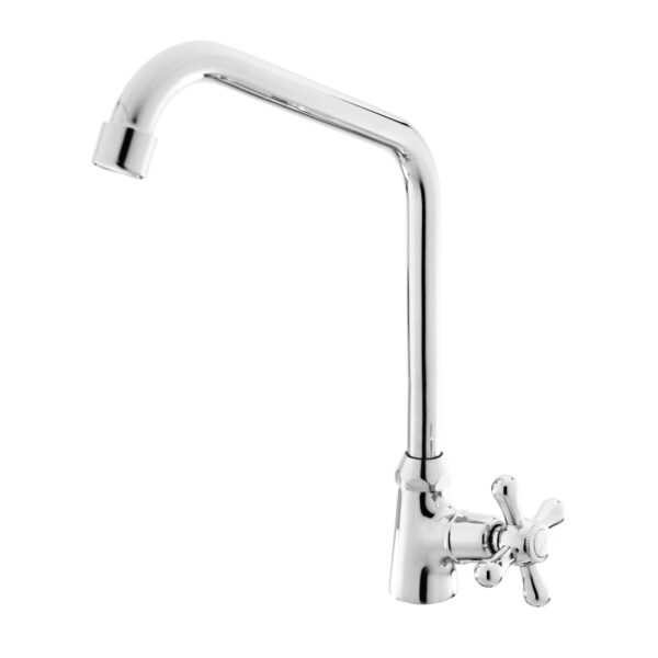 FIDELIS FT-129-7T "T" SPOUT CROSS HANDLE KITCHEN SINK TAP - CHROME