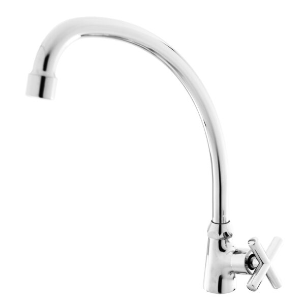 FIDELIS FT-129-8 "J" SPOUT LEVER HANDLE KITCHEN SINK TAP - CHROME