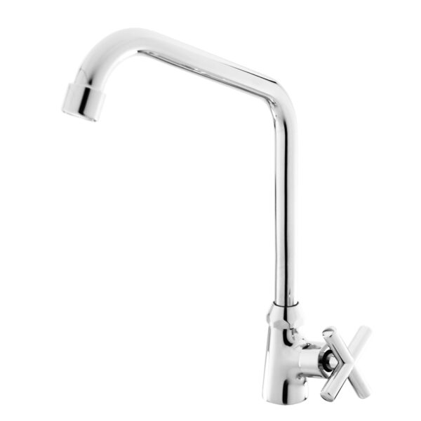 FIDELIS FT-129-8T "T" SPOUT CROSS ROD HANDLE KITCHEN SINK TAP - CHROME