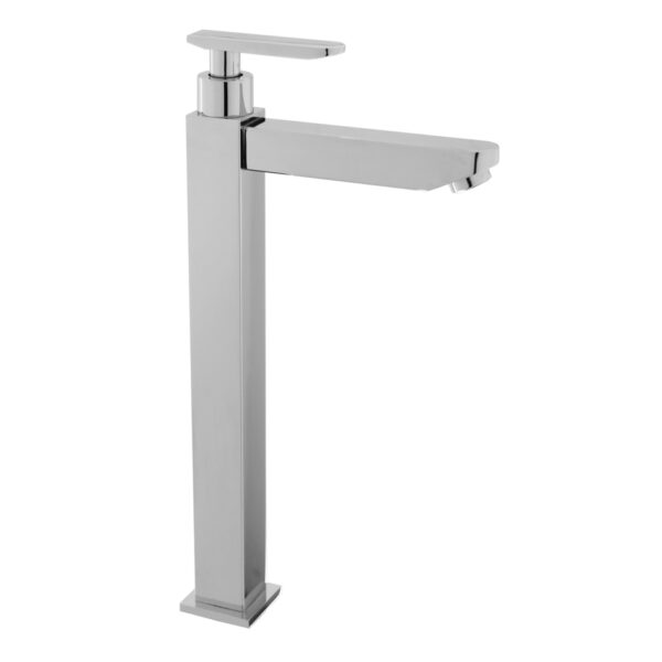 FIDELIS FT-133-4H TALL BASIN TAP (EXTENDED SQUARE BODY/SPOUT FLAT HANDLE)