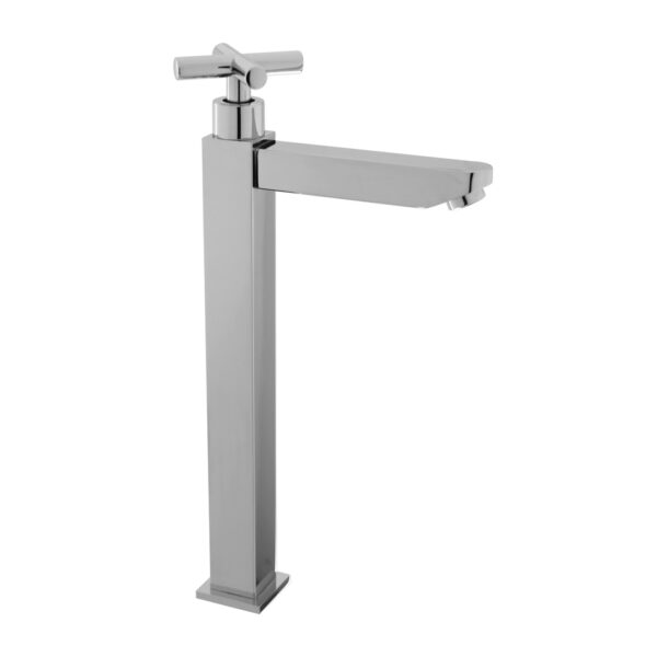 FIDELIS FT-133-8H TALL BASIN TAP (EXTENDED SQUARE BODY/SPOUT CROSS ROD HANDLE)
