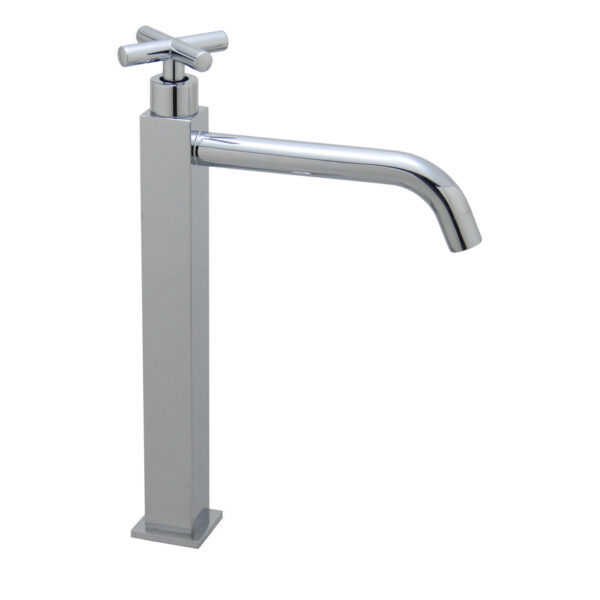 FIDELIS FT-134-8H TALL BASIN TAP (EXTENDED SQUARE BODY/SPOUT CROSS ROD HANDLE)