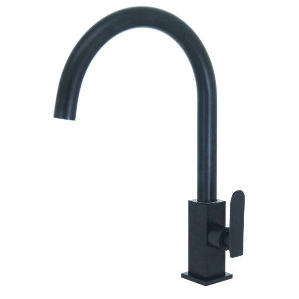 FIDELIS FT-139-4G-BK "G" SPOUT FLAT HANDLE KITCHEN SINK TAP - MATT BLACK