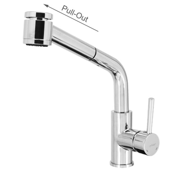 FIDELIS FT-6705RP PULL-OUT SPRAY KITCHEN SINK MIXER - CHROME