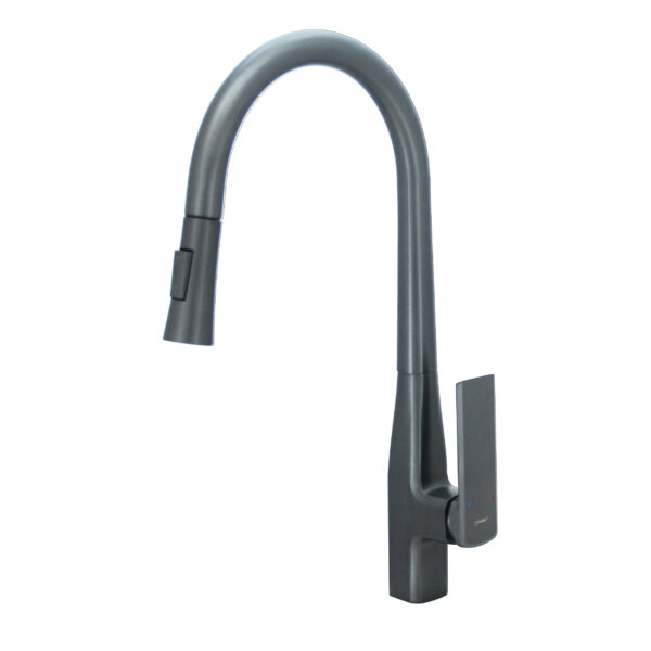 FIDELIS FT-7185A-HGM PULL-OUT KITCHEN SINK MIXER TAP - GUN METAL