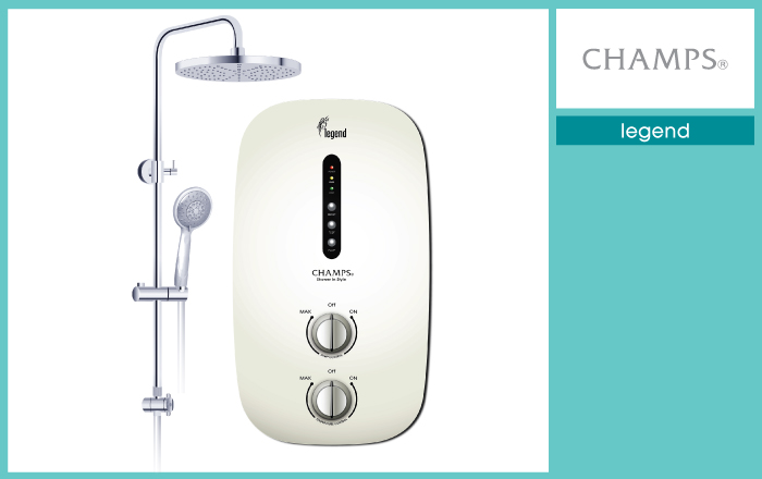 CHAMPS LEGEND INSTANT WATER HEATER WITH RAIN SHOWE SET - PH Bathroom
