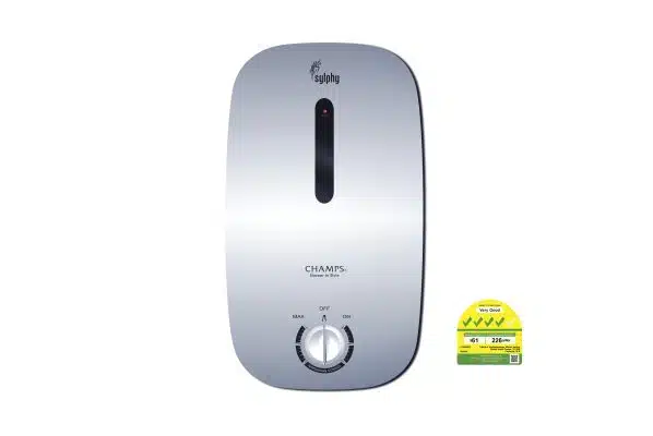 CHAMPS SYLPHY INSTANT WATER HEATER WITH RAIN SHOWER SET (SILVER)