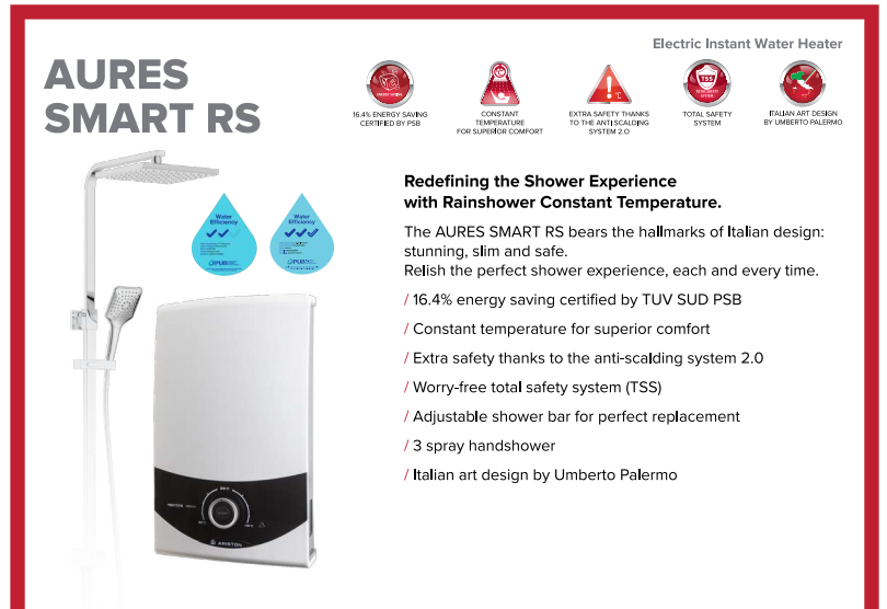 ARISTON AURES SMART SMC33 RS INSTANT HEATER - PH Bathroom